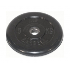 Диск для штанги обрезиненный MB Barbell (металлическая втулка) 5 кг / диаметр 51 мм в СПб по цене 2070 ₽