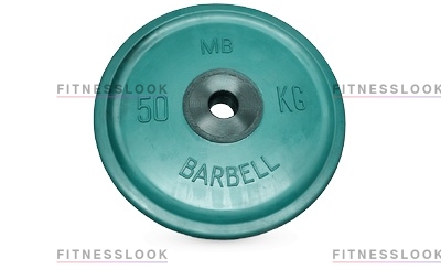 Диск для штанги MB Barbell евро-классик зеленый - 50 мм - 10 кг