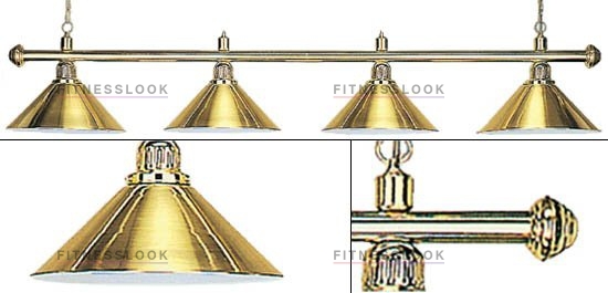 Weekend Лампа на четыре плафона «Elegance» (золотистая штанга, золотистый плафон D35см) из каталога ламп/светильников на четыре плафона в Санкт-Петербурге по цене 13975 ₽