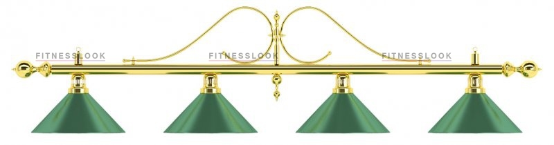 Weekend Лампа на четыре плафона «Classic» (витая золотистая штанга, зеленый плафон D35см) из каталога ламп/светильников на четыре плафона в Санкт-Петербурге по цене 22678 ₽