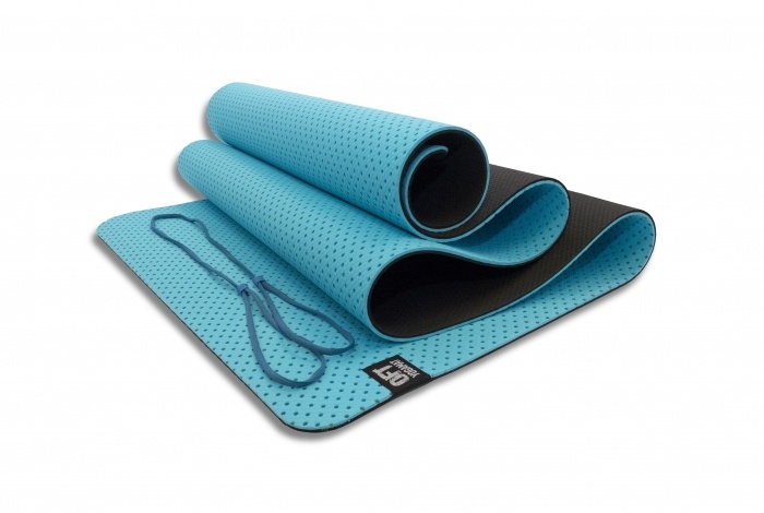 6 мм двухслойный перфорированный голубой FT-YGM6-3DT-SKYBLUE в СПб по цене 2190 ₽ в категории коврики для йоги и фитнеса Original FitTools