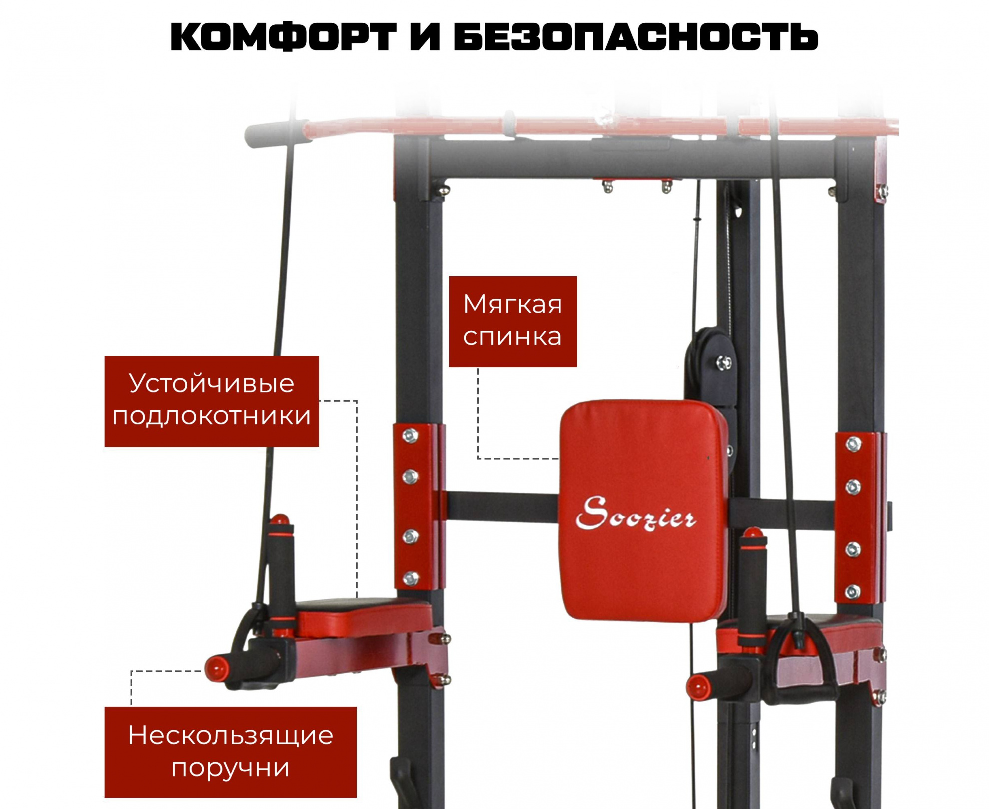 Турник-брусья, тяга сверху DFC Homegym Homcom