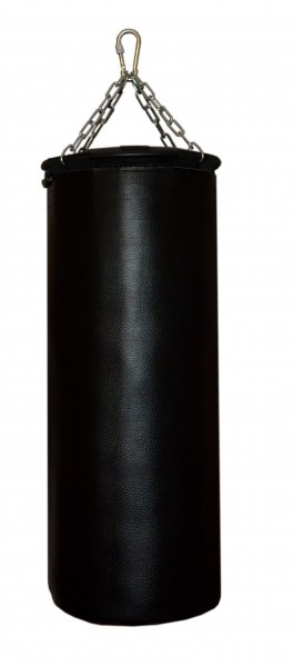 Подвесной боксерский мешок и груша Рокки 150х40 см. 65 кг. кожа черный